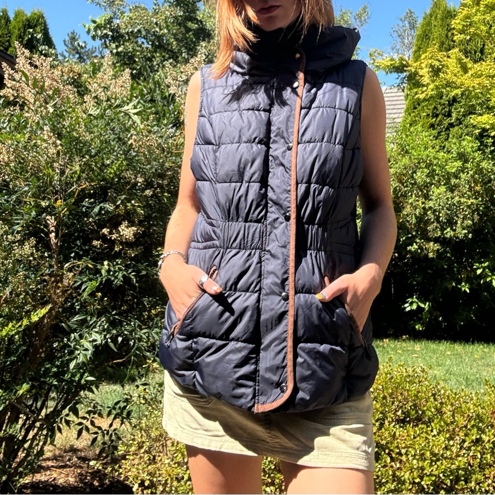 Very nice navy and tan vest